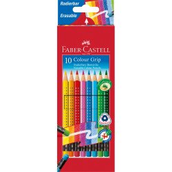 Színes ceruza készlet háromszögletű GRIP Faber-Castell 10klf. szín Író- irodaszer, papíráru Faber - Castell