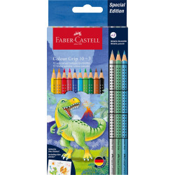Színes ceruza készlet háromszögletű GRIP DINOSZAURUSZ + matrica Faber-Castell 10+3klf. szín Író- irodaszer, papíráru Faber - Castell