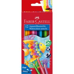 Színes ceruza készlet hatszögletű akvarell + ecset Faber-Castell 12klf. szín Író- irodaszer, papíráru Faber - Castell