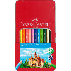 Színes ceruza készlet hatszögletű kastélyos fém dobozban Faber-Castell 12klf. szín Író- irodaszer, papíráru Faber - Castell