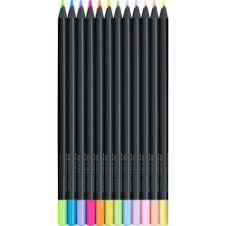 Színes ceruza készlet háromszögletű BLACK EDITION Faber-Castell neon+pasztell fekete test 12klf. szín Író- irodaszer, papíráru Faber - Castell