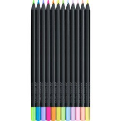 Színes ceruza készlet háromszögletű BLACK EDITION Faber-Castell neon+pasztell fekete test 12klf. szín Író- irodaszer, papíráru Faber - Castell
