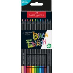 Színes ceruza készlet háromszögletű BLACK EDITION Faber-Castell fekete test 12klf. szín Író- irodaszer, papíráru Faber - Castell