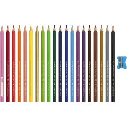 Színes ceruza készlet háromszögletű + hegyező Jumbo Junior Faber-Castell 20klf. szín Író- irodaszer, papíráru Faber - Castell