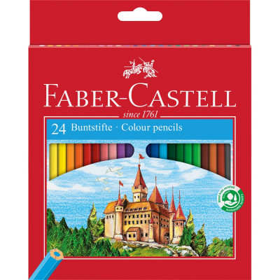 Színes ceruza készlet hatszögletű kastélyos Faber-Castell  24klf. szín