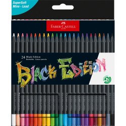 Színes ceruza készlet háromszögletű BLACK EDITION Faber-Castell fekete test 24klf. szín Író- irodaszer, papíráru Faber - Castell