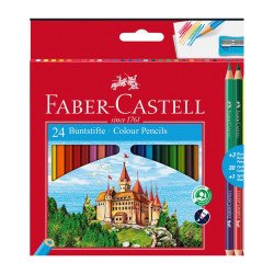 Színes ceruza készlet bicolor hatszögletű + hegyezővel Faber-Castell  24+3klf. szín Író- irodaszer, papíráru Faber - Castell