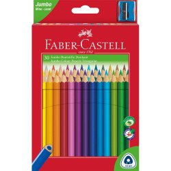 Színes ceruza készlet háromszögletű + hegyező Jumbo Junior Faber-Castell  30klf. szín Író- irodaszer, papíráru Faber - Castell