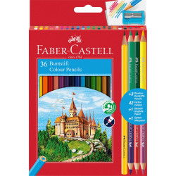 Színes ceruza készlet bicolor hatszögletű +grafit +hegyező Faber-Castell 36db+3+1klf. szín Író- irodaszer, papíráru Faber - Castell