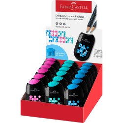 Hegyező, radírral 2 lyukú, tartályos vegyes szín Faber-Castell 18 db/display Író- irodaszer, papíráru Faber - Castell