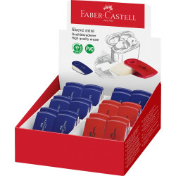 Radír műanyag tartóban mini SLEEVE Faber-Castell piros,kék Író- irodaszer, papíráru Faber - Castell