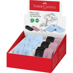 Radír műanyag tartóban mini színátmenetes SLEEVE Faber-Castell égkék,fekete,rózsaszín Író- irodaszer, papíráru Faber - Castell
