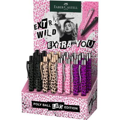 Golyóstoll POLY BALL Leo leopárd mintás Faber-Castell 24 db/display