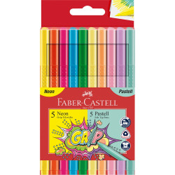 Rostirón, filctoll készlet, GRIP neon+pasztell Faber-Castell 10 klf. szín Író- irodaszer, papíráru Faber - Castell