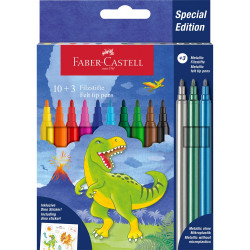 Rostirón, filctoll készlet, kastélyos DINOSZAURUSZ + matrica Faber-Castell 10+3 klf. szín Író- irodaszer, papíráru Faber - Castell