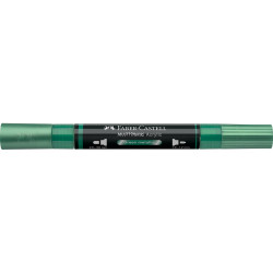Akril marker kétvégű MULTIMARK 295 Faber-Castell metál zöld