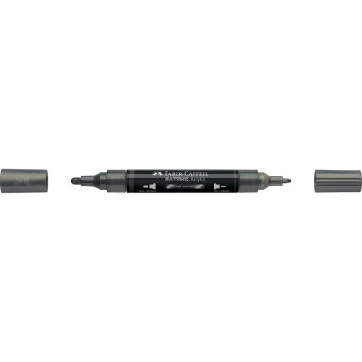 Akril marker kétvégű MULTIMARK 297 Faber-Castell metál acélszürke