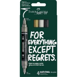 Akril marker készlet, kétvégű MULTIMARK klasszikus színek Faber-Castell fehér, ezüst, arany, fekete 4klf. szín Író- irodaszer, papíráru Faber - Castell