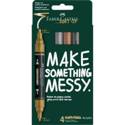 Akril marker készlet, kétvégű MULTIMARK metálszínek Faber-Castell arany, ezüst, réz, acélszürke 4klf. szín Író- irodaszer, papíráru Faber - Castell