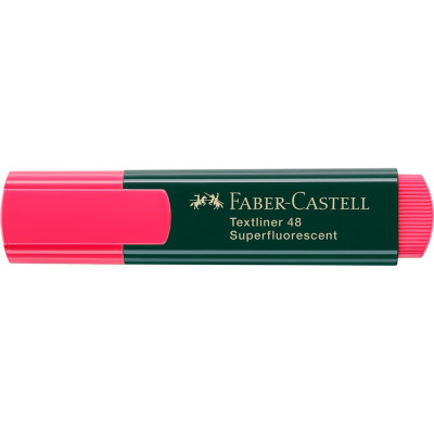 Szövegkiemelő 1-5mm vágott hegyű Faber-Castell 48 fluoreszkáló piros