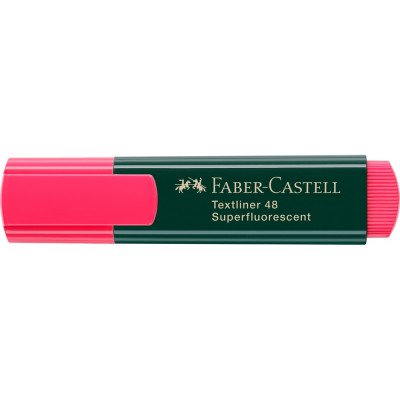 Szövegkiemelő 1-5mm vágott hegyű Faber-Castell 48 fluoreszkáló piros