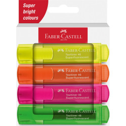 Szövegkiemelő készlet 1-5mm vágott papír dob Faber-Castell 46 fluoreszkáló sárga,narancs,rózsaszín,zöld 4klf. szín Író- irodaszer, papíráru Faber - Castell