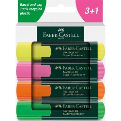 Szövegkiemelő készlet 1-5mm vágott papír dobozban Faber-Castell 48 fluoreszkáló sárga,rózsaszín,narancs,zöld 4klf. szín Író- irodaszer, papíráru Faber - Castell