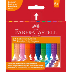 Zsírkréta készlet háromszögletű radírozható GRIP Faber-Castell 12klf. szín Író- irodaszer, papíráru Faber - Castell