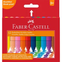 Zsírkréta készlet háromszögletű radírozható GRIP Jumbo Faber-Castell 12klf. szín Író- irodaszer, papíráru Faber - Castell