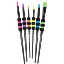 Ecsetkészlet 2,4,6,8,10,12 puha tapintású kerek/lapos Faber-Castell 6klf. fekete szín