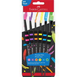 Ecsetkészlet 2,4,6,8,10,12 puha tapintású kerek/lapos Faber-Castell 6klf. fekete szín Író- irodaszer, papíráru Faber - Castell