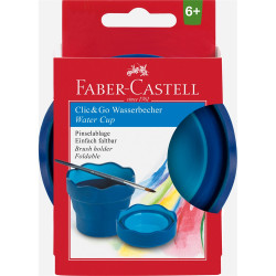 Ecsettál összecsukható mechanizmussal CLIC&GO Faber-Castell kék