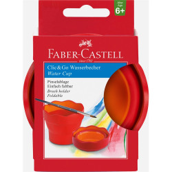 Ecsettál összecsukható mechanizmussal CLIC&GO Faber-Castell piros