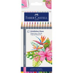 Színes ceruza készlet, akvarell hatszögletű GOLDFABER AQUA Trópusi virágok Faber-Castell 12klf. szín Író- irodaszer, papíráru Faber - Castell