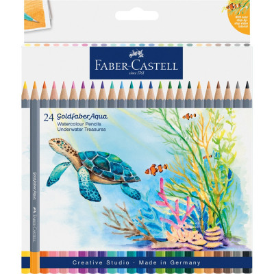 Színes ceruza készlet, akvarell hatszögletű GOLDFABER AQUA Víz alatti kincsek Faber-Castell 24klf. szín