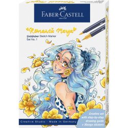 Rostirón, filctoll készlet alkoholos kétvégű GOLDFABER SKETCH Romantikus Manga 1 Faber-Castell 8klf. szín Író- irodaszer, papíráru Faber - Castell