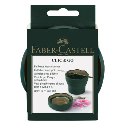 Ecsettál összecsukható mechanizmussal CLIC&GO Faber-Castell sötétzöld