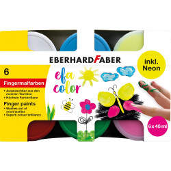 Ujjfesték készlet, tégelyes, 6x40ml neon EFA COLOR Faber-Castell 6klf.szín Író- irodaszer, papíráru Faber - Castell