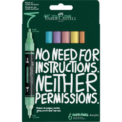 Akril marker készlet,kétvégű MULTIMARK pasztell Faber-Castell jégkék, barack, mentazöld, vanília, lila, rózsa 6klf. szín Író- irodaszer, papíráru Faber - Castell