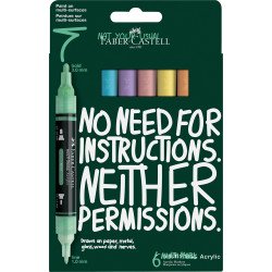 Akril marker készlet,kétvégű MULTIMARK pasztell Faber-Castell jégkék, barack, mentazöld, vanília, lila, rózsa 6klf. szín Író- irodaszer, papíráru Faber - Castell