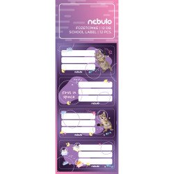 Füzetcímke 12db-os, Asztro cica , vegyes minták, Nebulo Író- irodaszer, papíráru Nebulo