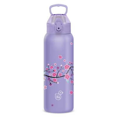 Műanyag duplafalú fémkulacs 700ml Ars Una Snow Flower-purple
