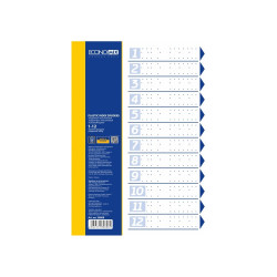 Elválasztólap, A4, prespán mintás 160 micron, 12 részes, PP Economix Író- irodaszer, papíráru Economix