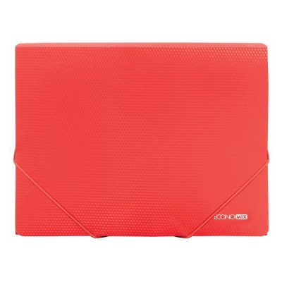Gumis mappa A4, PP rombuszmintás, Economix piros