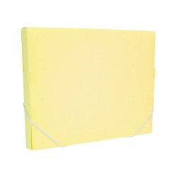 Gumis mappa A4, PP textil textúrájú gerincvastagított 30mm, Optima pasztell sárga Író- irodaszer, papíráru OPTIMA