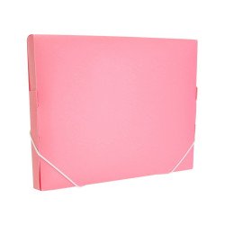 Gumis mappa A4, PP textil textúrájú gerincvastagított 30mm, Optima pasztell rózsaszín Író- irodaszer, papíráru OPTIMA