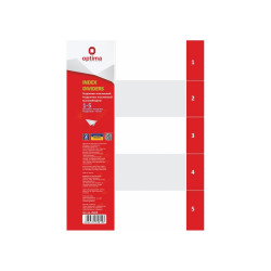 Elválasztólap, A4, PP prespán mintás 110 micron, 5 részes, Optima Író- irodaszer, papíráru OPTIMA