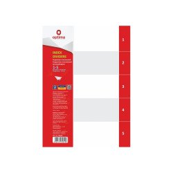 Elválasztólap, A4, PP prespán mintás 110 micron, 5 részes, Optima Író- irodaszer, papíráru OPTIMA