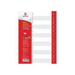 Elválasztólap, A4, PP prespán mintás 110 micron, Jan-Dec, Optima Író- irodaszer, papíráru OPTIMA