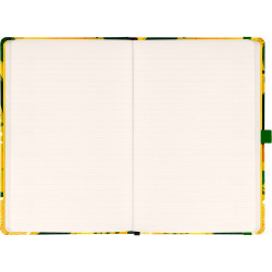 Keménytáblás tervező krémszínű lapokkal, kétheti beosztással, leszorító gumiszalaggal Lemons 130x210mm, Presco